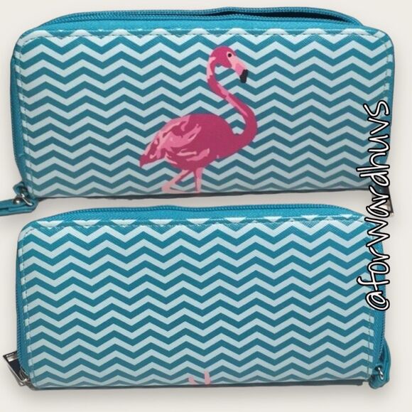 Pink Flamingo Ladies Wallet with Zipped Coin Pouch - Picture 3 of 10
